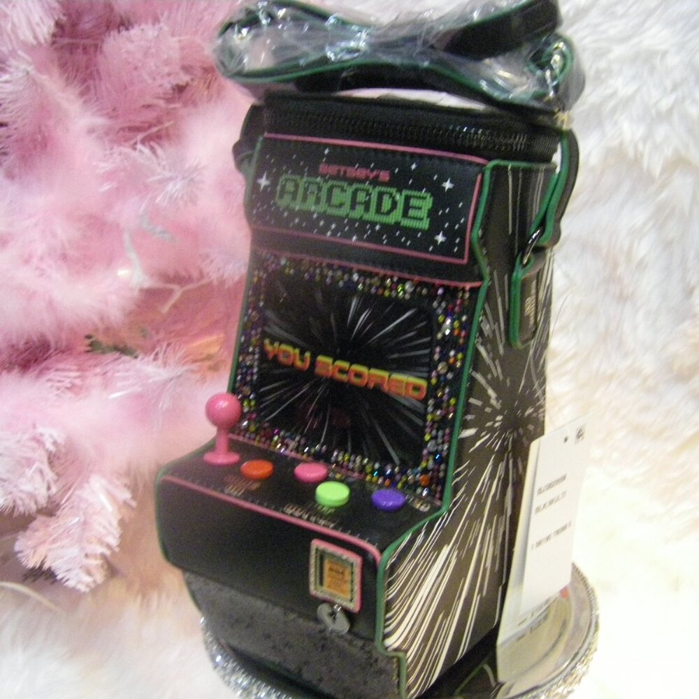 Betsey Johnson Kitsch Scored! Crossbody Black Arcade NWT - Picture 11 of 16